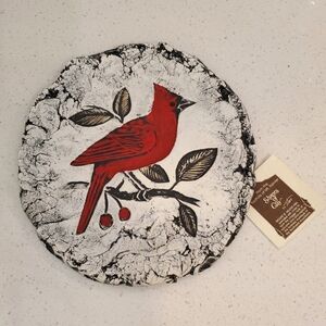 Vintage Stan Langtwait Shapes Of Clay Red Cardinal Plaque Mount St Helens Ash